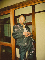 櫻花刺繡牛仔夾克