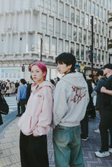 蝴蝶徽標拉鍊連帽衫