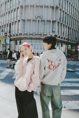 蝴蝶徽標拉鍊連帽衫