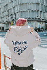 蝴蝶徽標拉鍊連帽衫