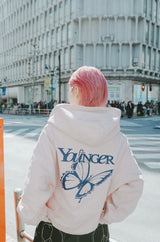 蝴蝶徽標拉鍊連帽衫