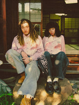 Sakura Embroidered Slub Denim Buggy Pants