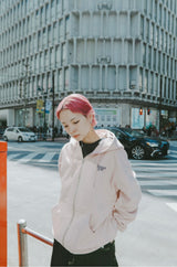 蝴蝶徽標拉鍊連帽衫