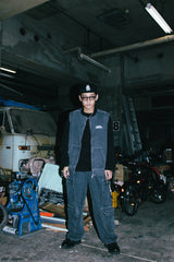 Double Denim Cargo Pants