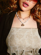 King Logo Perl Necklace