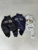 reversible check pattern zip stand