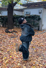 國王徽標slub牛仔布郵編