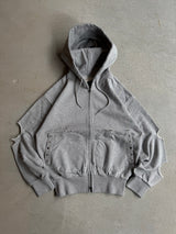 Boxing pocket short length zip hoodie