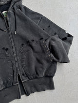 Boxing pocket short length zip hoodie