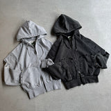 Boxing pocket short length zip hoodie