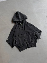Boxing pocket short length zip hoodie