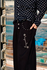 Five pocket studs slacks