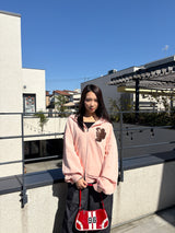 back logo appliqué zip hoodie