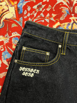 Double cross logo rigid buggy denim