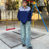 wash wide cargo denim