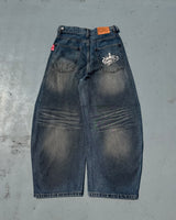 King Logo Slub Denim Buggy Pants