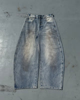 King Logo Slub Denim Buggy Pants