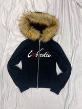 我愛最好的朋友毛絨拉鍊連帽衫