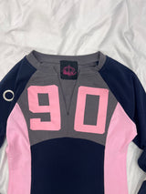 V넥 슬림 넘버드 티