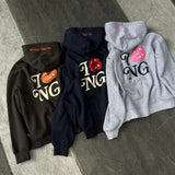 親吻完整的拉鍊連帽衫