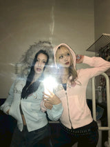 我愛最好的朋友毛絨拉鍊連帽衫