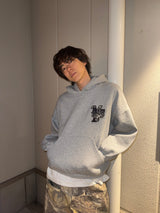 라인 스톤 아플리케 후드티