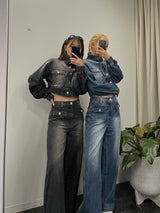 NG stand collar denim jacket