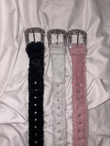 Glitter Fur Belt