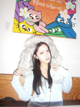 我愛最好的朋友毛絨拉鍊連帽衫