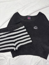 니트 오프숄더 탑