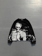 엿같은 해골 열선 L/S 티