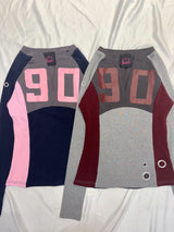 V넥 슬림 넘버드 티