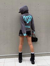 BICOLOR HEART LOGO HOODIE