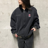 N logo vintage work jacket