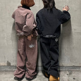 N logo vintage work jacket