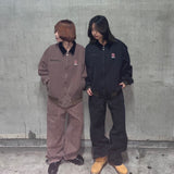 N logo vintage work jacket