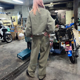 N logo vintage work jacket