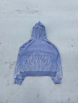 불렛 로고 파이어 프린트 라인스톤 집 후드