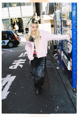 Tribal Logo Slub Denim Baggy Pants