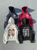 Numbering Check Zip Hoodie