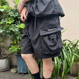 Big Pocket Nylon Pants Half Pants