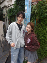 Assort appliqué zip hoodie