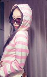 Cross Patch Striped Zip Hoodie