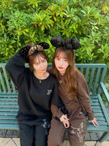 Butterfly logo rhinestone rich sweat pants