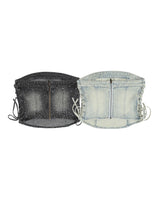 Shiny denim bustier