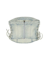 Shiny denim bustier