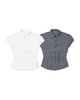 Back belt short-sleeved shirt