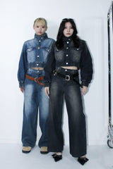 NG stand collar denim jacket