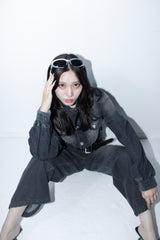 NG stand collar denim jacket