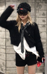 十字标志铆钉迷你短裤